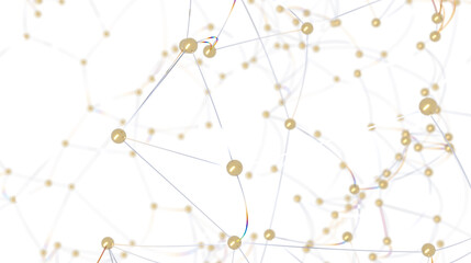 Poster - Stock photo of a network with golden nodes. Ideal for technology, connection, and communication concepts.