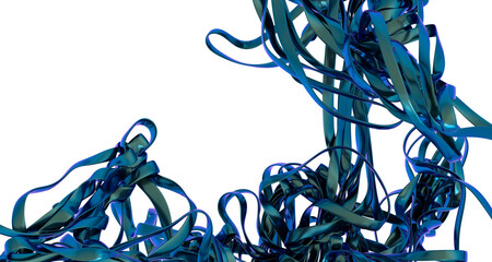 Aufkleber - High-resolution image of abstract blue ribbon swirls, perfect for backgrounds or design projects. Download now!
