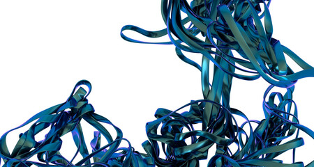 Aufkleber - 3D rendered image of swirling blue ribbons. Perfect for abstract backgrounds or design elements.