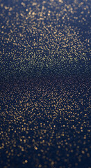 Poster - Dark-blue background with gold glitter bokeh effect, creating a sparkly, festive texture, ideal for celebratory designs or luxurious backgrounds