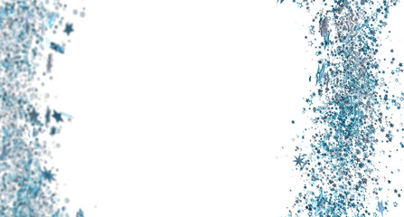 Poster - Sparkling blue stars on white. Perfect for holidays, celebrations, and winter themes.