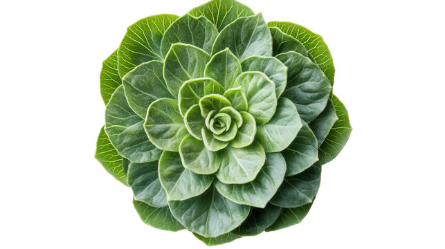 Multi-layer basil rosette, Transparent background, PNG file