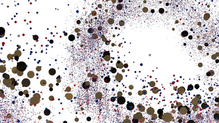 Aufkleber - Festive confetti background. Red, blue, gold, black circles. Perfect for party invitations, celebrations