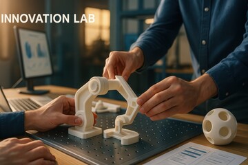 Poster - Robotic Arm Assembly in Innovation Lab with 3D Printed Components and Collaborative Teamwork