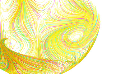 Poster - Colorful abstract background with swirling lines and vibrant yellow, creating a dynamic visual.