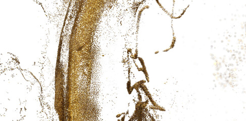 Poster - Gold Glitter Texture on White Background