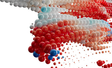 Aufkleber - Abstract Colorful 3D Sphere Background: Red, White, Blue Bubbles