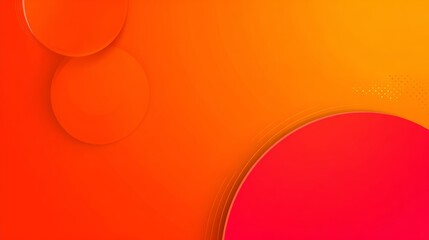Poster - Abstract orange red gradient geometric circle background with modern futuristic style, ideal for landing pages, book covers, brochures, flyers, magazines, branding, banners, headers, and presentations