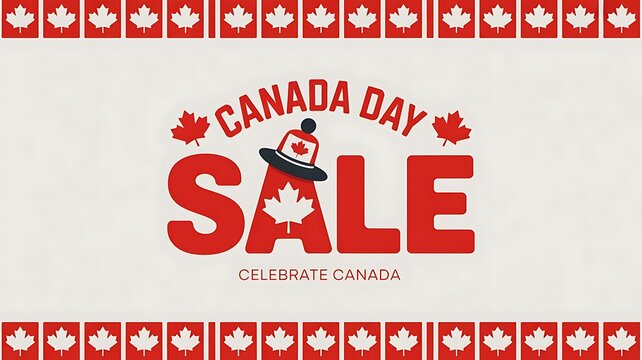 JULY 1st. Canada day background sales promotion advertising banner template design, Canada Day. Maple leaf icon. Canadian symbol. Vector illustration. stock illustration, created with generative ai