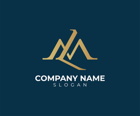 Aufkleber - LM company logo. Monogram letter LM logotype design luxury and elegant