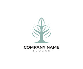 Aufkleber - Tree logo design vector template. Tree icon illustration