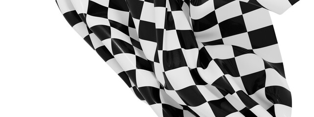 Poster - High-quality photo of a checkered racing flag, perfect for sports, competition, and victory themes.