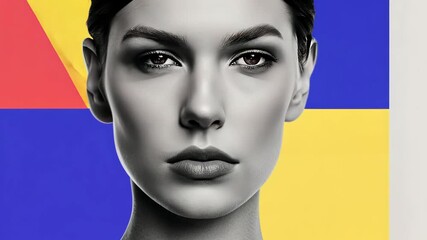 Poster - A striking portrayal showcasing a blend of modern artistry and minimalism in visual aesthetics