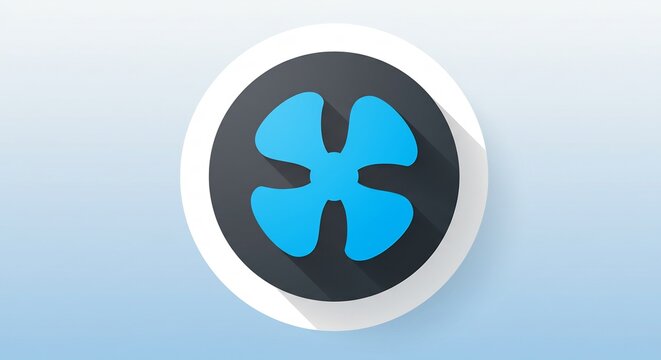 Blue Circular Fan Icon Graphic Design