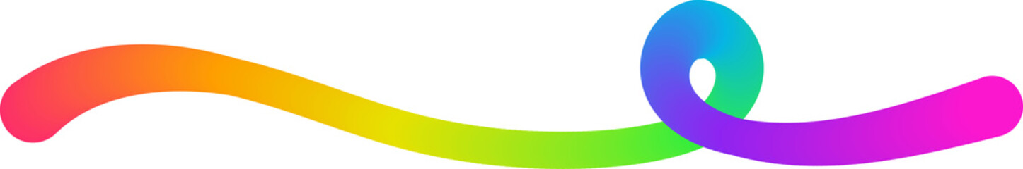 Poster - Color gradient abstract shape. Wavy curved rainbow ribbon. Neon color design element. Dynamic squiggle and fluid figure.