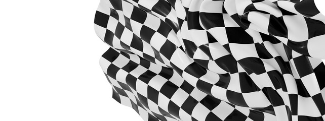 Poster - High-resolution image of a black and white checkered flag, perfect for racing themes.