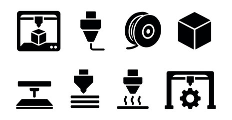 Poster - Click and tap silhouette icon set. touchscreen, gesture control, navigation icons