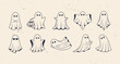 © Denys Holovatiuk - 10 Ghost icons set. Funny Ghost icons. Cute ghost characters. Design elements for logo, badges, banners, labels, posters. Vector illustration