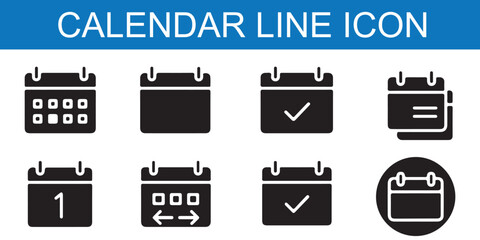 Wall Mural - calendar icon set. calendar planner icons for app, website, ui. reminder organizer event signs. busi
