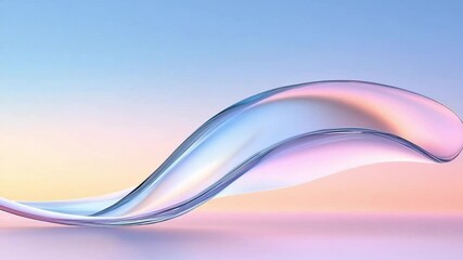 Aufkleber - Fluid Harmony: A mesmerizing abstract wave of iridescent colors gracefully sweeps across the frame, evoking a sense of tranquility and dynamic elegance.