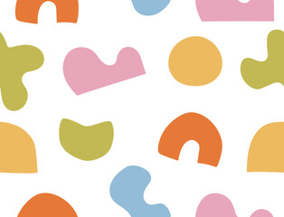 colorful random shapes seamless pattern. abstract blob repeat tile. modern wallpaper and packaging d