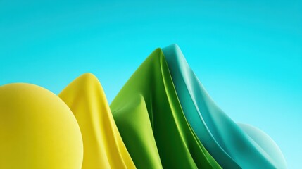 Poster - Colorful abstract smooth flowing shapes with vibrant gradient tones in a modern digital art composition for creative design use