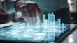© Dewi - A hand interacts with a digital city model on a tablet