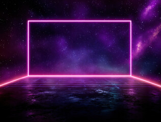 Aufkleber - Neon background with pink light for product presentation