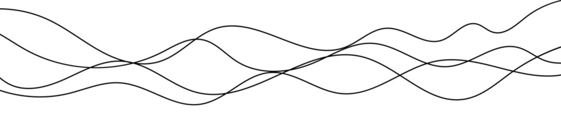 Poster - Thin curved wavy lines
