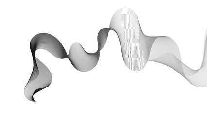 Poster - Abstract backdrop with grey wave gradient lines