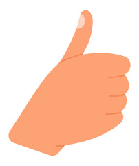 Poster - Approving hand gesture featuring a thumbs up sign conveys agreement, positive feedback, and support against a clean white background, symbolizing success and satisfaction