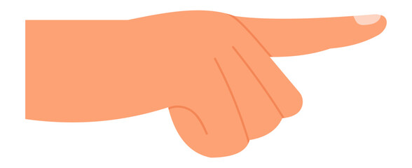 Poster - Cartoon hand featuring an index finger pointing in the right direction against a clean white background, representing various concepts of communication and guidance effectively