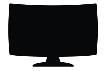 Poster - Monitor mockup front view silhouette vector icon, simple flat screen display illustration