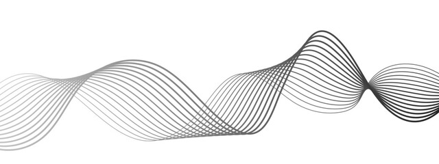Wall Mural - abstract minimalist wave background with smooth, monochrome black curved lines forming a flowing sin