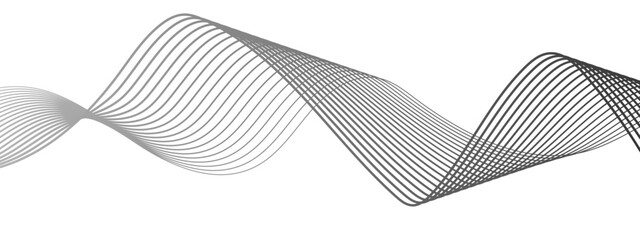 Wall Mural - abstract minimalist wave background with smooth, monochrome black curved lines forming a flowing sin