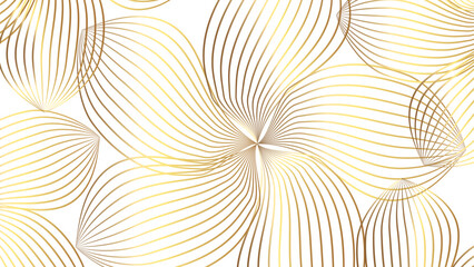Wall Mural - abstract modern background with elegant, curved, golden-brown gradient lines forming overlapping org