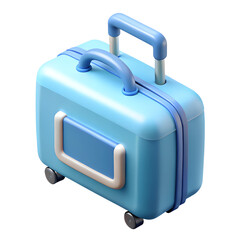 Poster - Cartoon suitcase 3d render isolated on transparent background