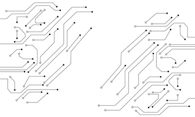 Wall Mural - abstract circuit board design with central empty space.
