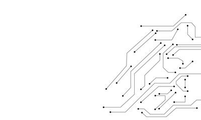 Wall Mural - abstract circuit board design: lines, nodes, connections, technology, innovation