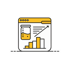 Poster - A digital interface showcasing data analysis with graphs.