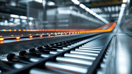 Poster - Industrial Conveyor Belt System, Modern Manufacturing Technology