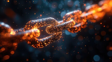 Leinwandbilder - Fiery chain link design.