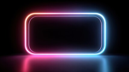 Poster - A striking neon border glows in pink and blue against a dark background, creating a captivating space ideal for digital displays or artistic presentations.
