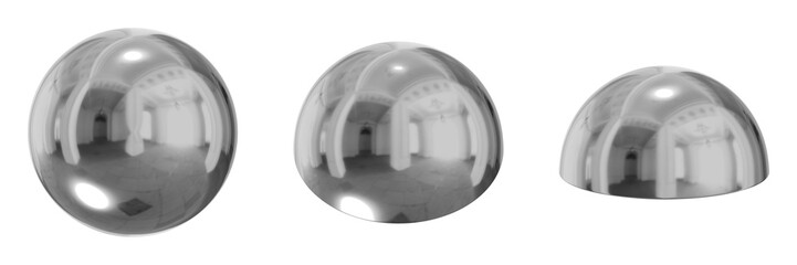 Poster - 3D Chrome Metallic Abstract Shape Objects, 3d rendering steel gradient shape design element, futuristic, shiny design