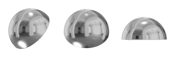 Poster - 3D Chrome Metallic Abstract Shape Objects, 3d rendering steel gradient shape design element, futuristic, shiny design