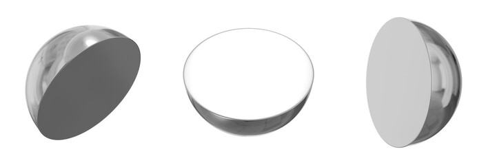 Poster - 3D Chrome Metallic Abstract Shape Objects, 3d rendering steel gradient shape design element, futuristic, shiny design