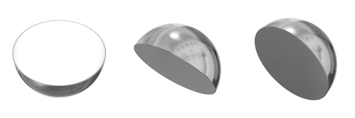 Poster - 3D Chrome Metallic Abstract Shape Objects, 3d rendering steel gradient shape design element, futuristic, shiny design