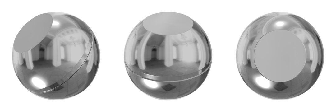 3D Chrome Metallic Abstract Shape Objects, 3d rendering steel gradient shape design element, futuristic, shiny design