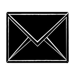 Fototapete - Download black and white envelope vector illustration for email marketing and postal service design