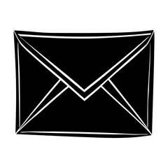 Fototapete - Black and white vector graphic of a simple envelope design for email and postal communication use